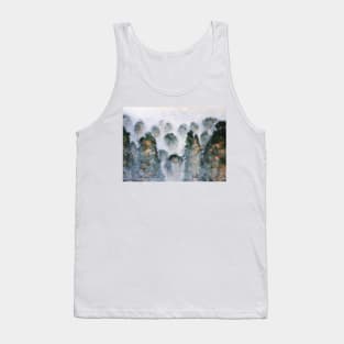 Misty Mountains Peaks Rocks Tranquility Serenity Gentleness Thailand Tank Top